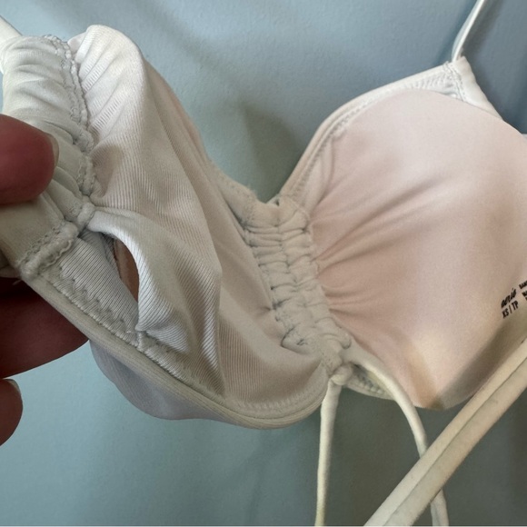 Aerie Ruched Bandeau Bikini Top in Lace Blue. NWT. Size XS - Picture 10 of 15